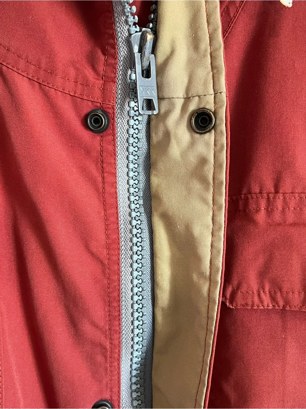 REI Natural Comfort Mountain Parka Hood Mens Size L Burnt Red/ Orange Vintage